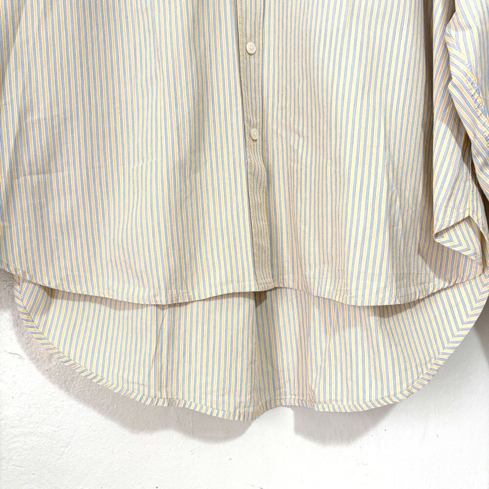 J.Crew Étienne Oversized Button Up Shirt Yellow Blue Stripe NWOT L Cotton - Picture 5 of 13